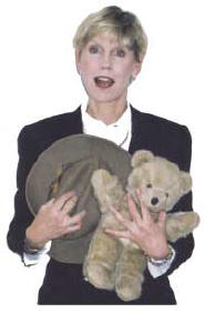 Michele Moore as Theodore Roosevelt with Teddy Bear